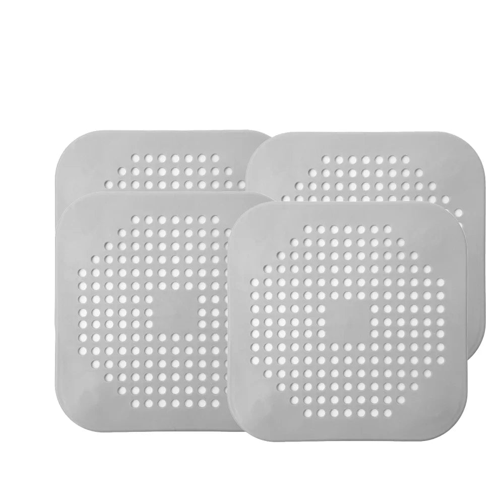 Durable Silicone Square Shower Drain Cover Prevents Sink Clogging, Shower Drain Strainer, Adsorption Sink Strainer, Convenient