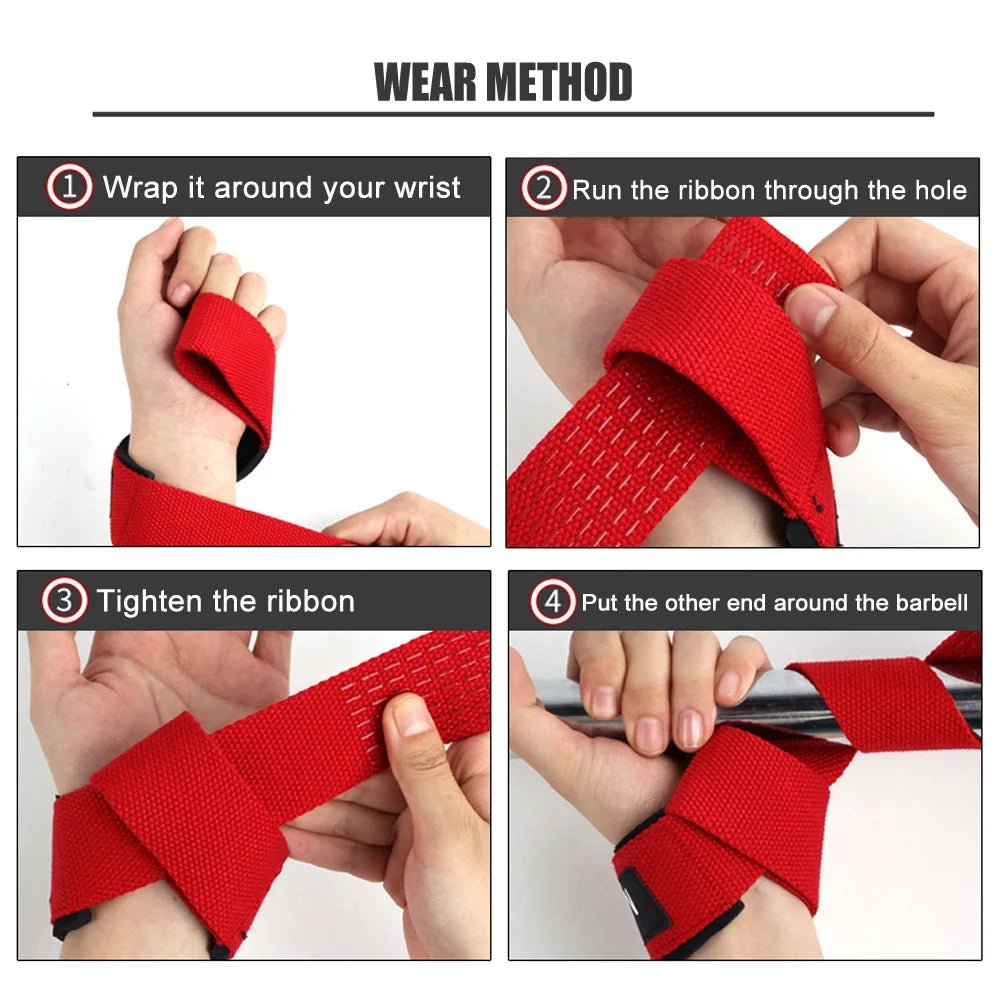 Weightlifting Wrist Straps Strength Training Adjustable Non-slip Gym Fitness Lifting Strap Wrist Support Grip Band Powerlifting