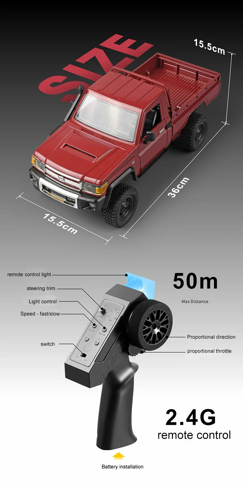 ZWN MN82 MN82S LC79 1/12 Full Scale RC Pickup Short Truck 4WD Remote Control Climbing Off-road Car Toys for Kids Christmas Gifts