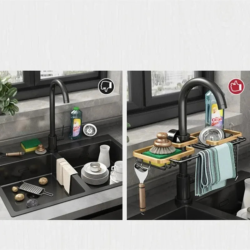 Kitchen Storage Rack Dish Drying Rack Wall Shelf Supplies Towel Sink Racks Fixture Home Improvement Kitchen Cabinet Storage