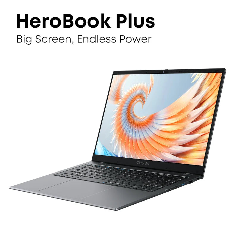 CHUWI HeroBook Plus 15.6'' Laptop 256GB SSD 8GB RAM, Windows 11 Laptop, 1TB SSD Expand, Intel Celeron N4020, 2K FHD IPS Display