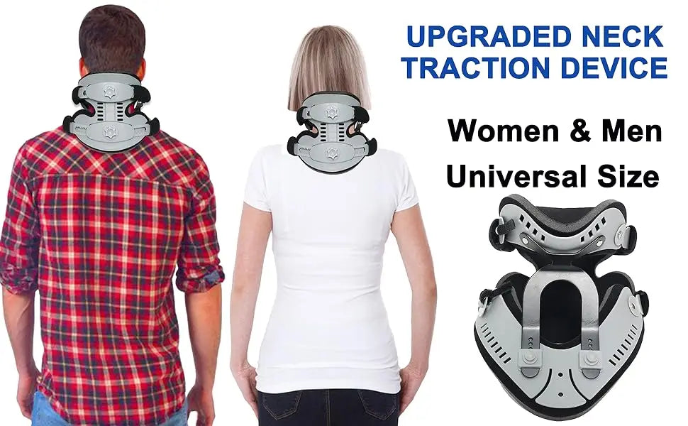 Neck Brace Support Orthosis, Adjustable Cervical Collar, Fixable Neck Posture Corrector, Pain Relief, Traction Spine Alignment