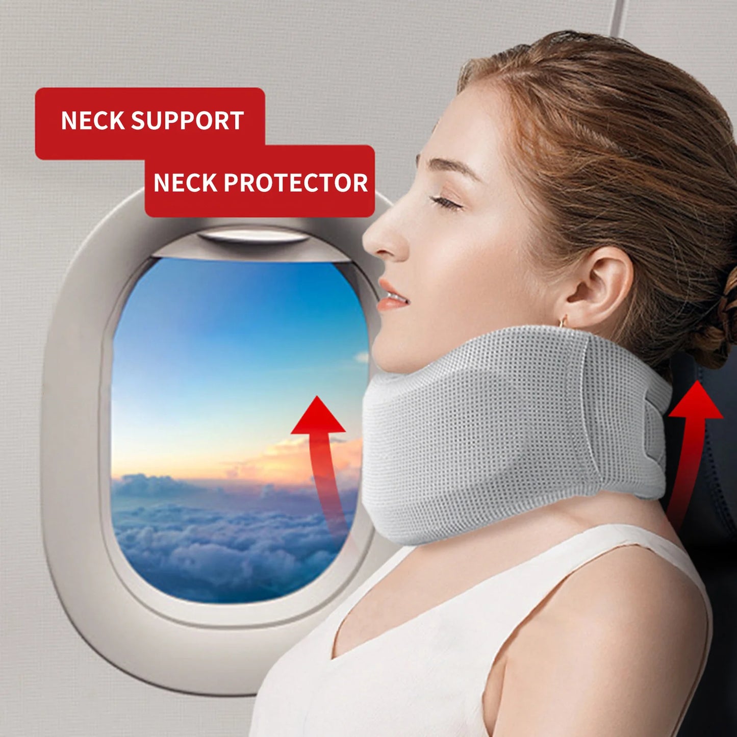 Travel Neck Braces Soft Neck supports corrector Relieves Spine Pressure Neck Brace for Home School Office sleep