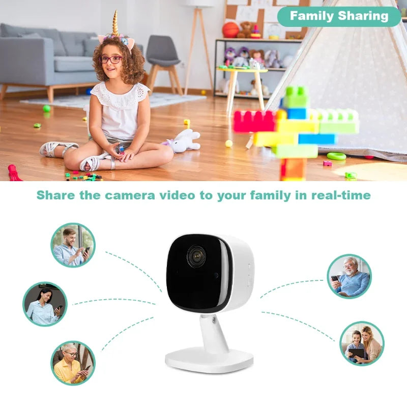 4K Security Camera WiFi Monitor 2-way Audio Infrared Night Vision Motion Detect Home Surveillance Multi-Share View 2025 New