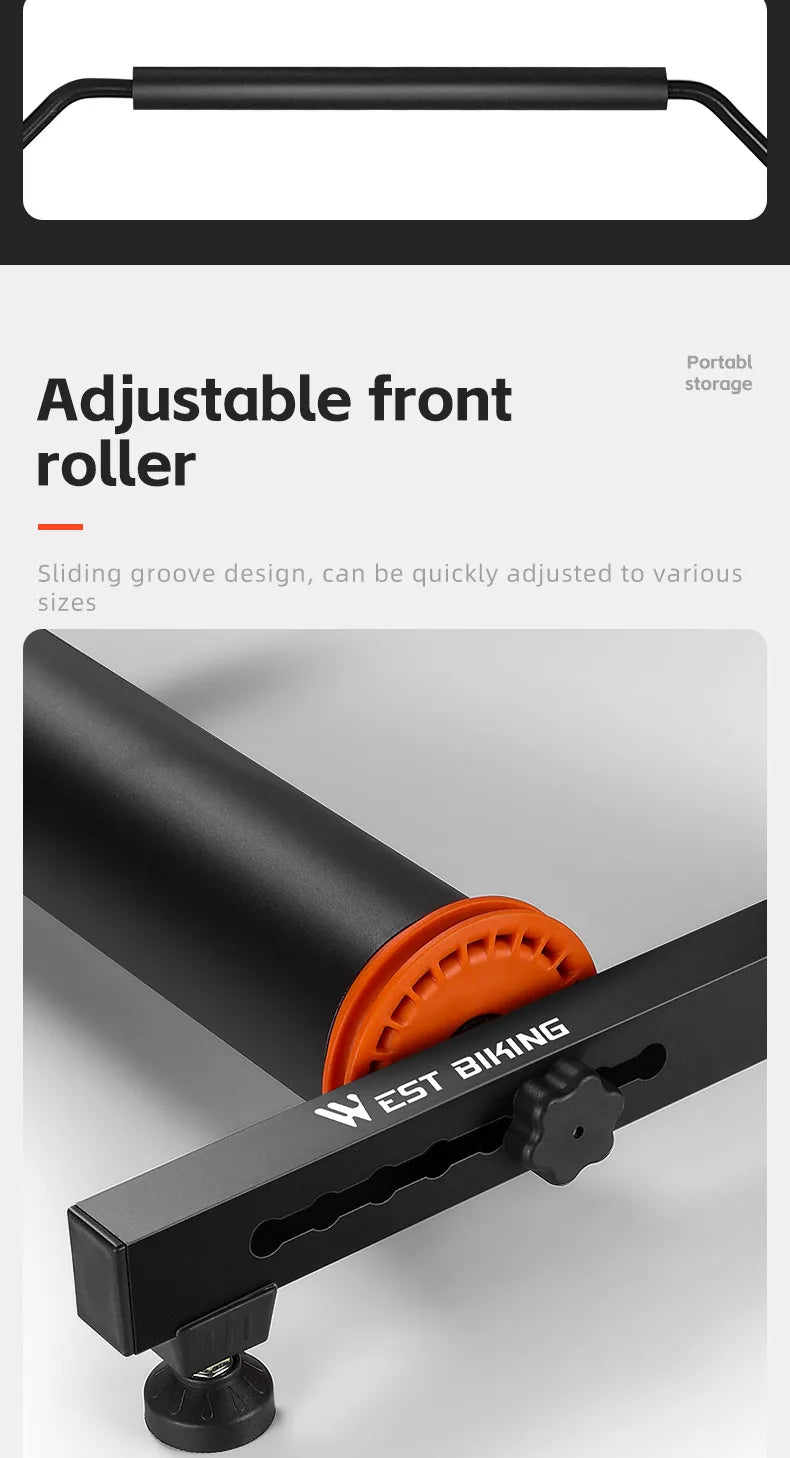 WEST BIKING Bike Rollers Trainers Indoor Home MTB Road Bicycle Exercise Training Stand Silent Foldable Adjustable Roller Trainer
