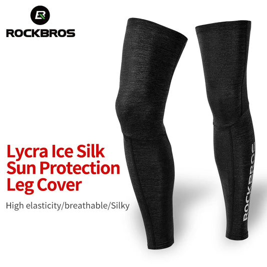 Anti ROCKBROS UV400 Cycling Leg Warmers Compression Knee Pad Protector Leg Sleeves Outdoor Sports Safety Soccer Running Leggings