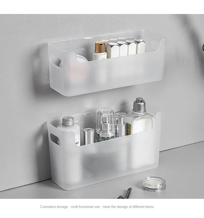 Kitchen Organizer Wall-mounted Kitchen Storage Organization Plastic Storage Rack Punch-Free Dish Drying Rack Accessories Shelf