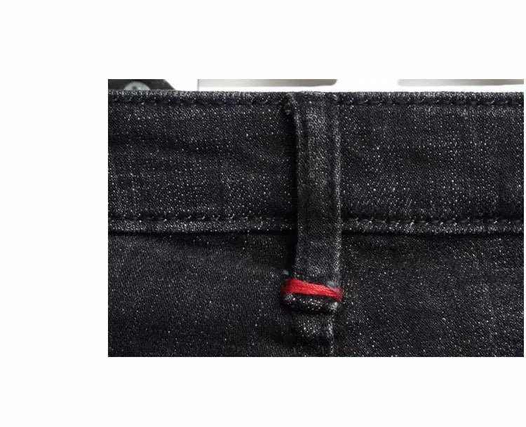 Man's Summer New Elastic Slim Fit Korean Spirit Guy Leggings Skinny Black Denim Jeans Casual Men Designer Ripped Pants