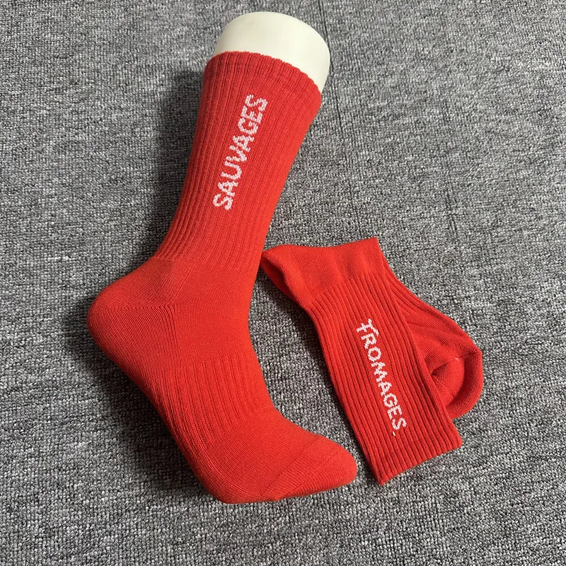men's cotton 1 pair of shock-absorbing thick sports socks, white, black, gray, street skateboarding, basketball socks