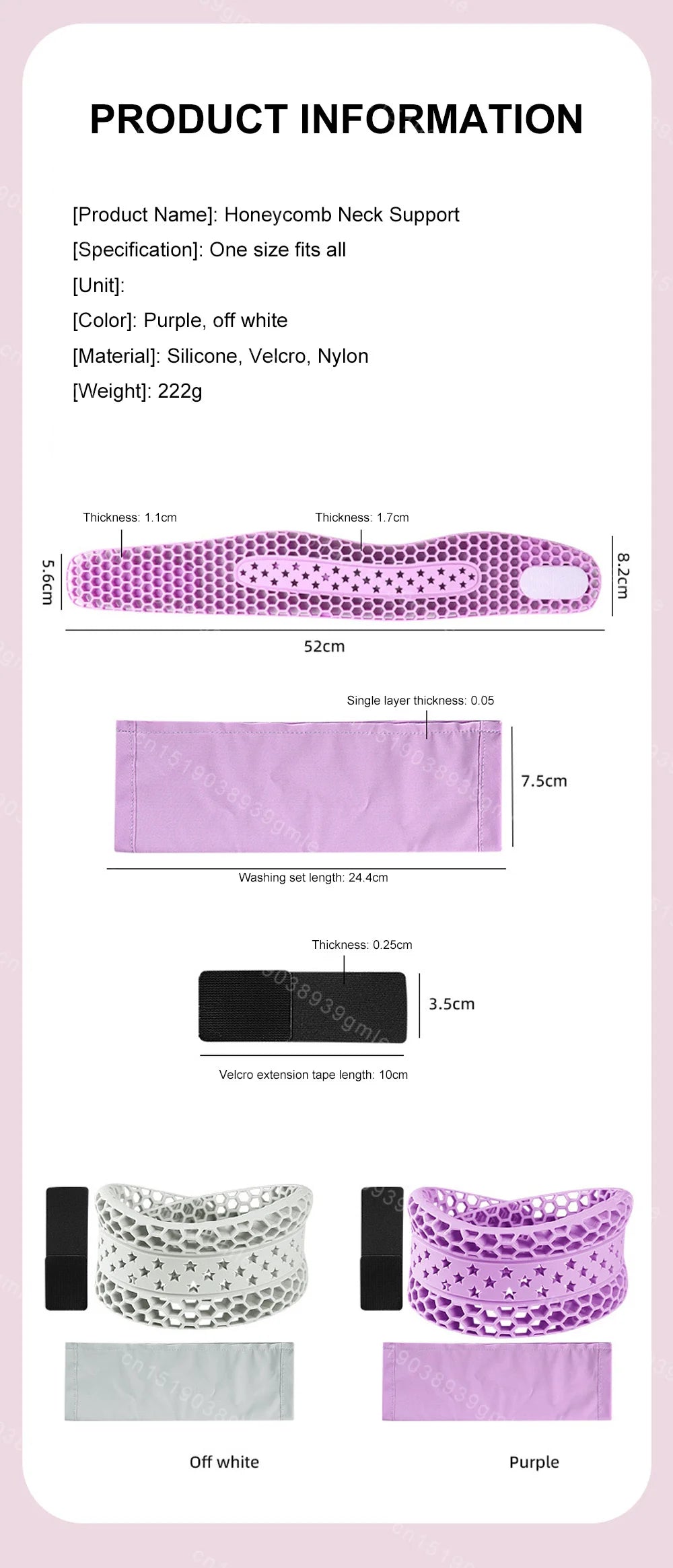Soft Silicone Neck Support Adjustable Neck Support Cervical Neck Protector for Sleep Relief Neck Pain Breathable Neck Support