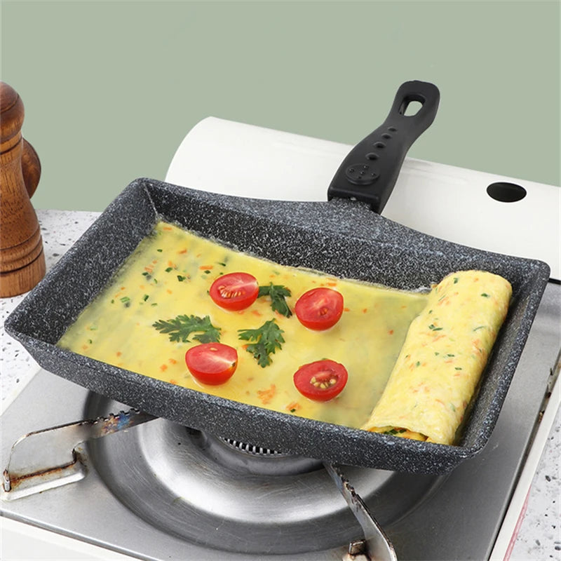 Non-Stick Wave Bottom Tamagoyaki Omelette Saucepan Egg Roll Pancake Frying Pan Cooking Pots Kitchenware Kitchen Cookware Tools