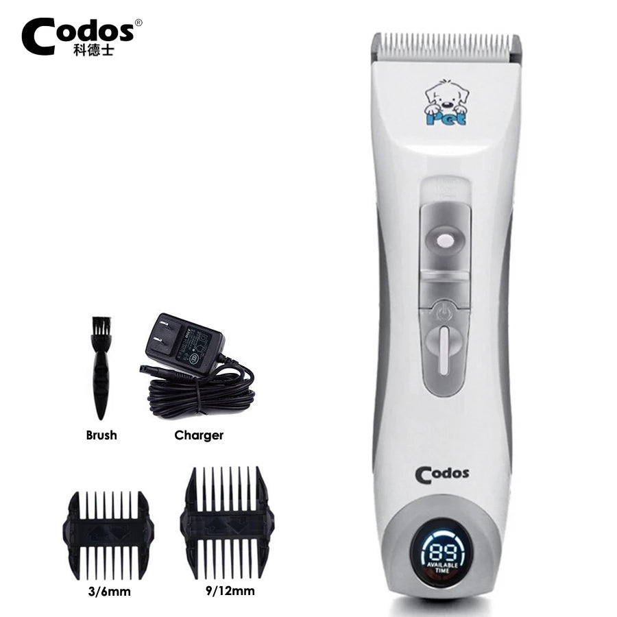 Codos CP9600 Professional Pet Clipper Cat Dog Clippers Shaver Electric Grooming Trimmer Rechargeable Haircut Machine LCD Display