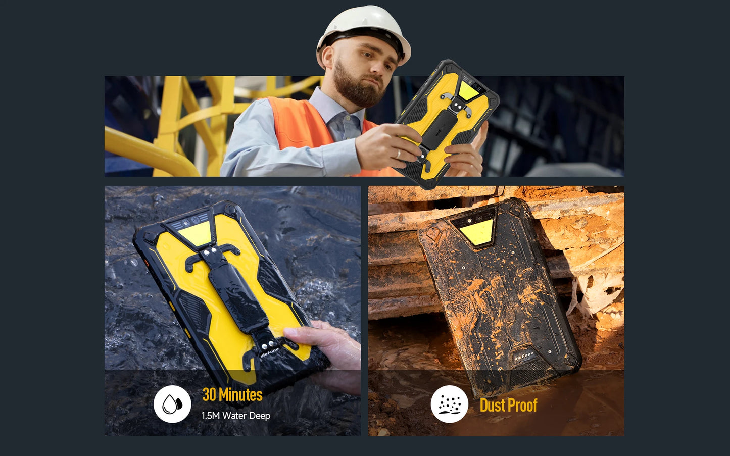 Ulefone Armor Pad 2 Rugged Tablet , 11" 2K , 18600 mAh ,IP68/IP69K Android 13 NFC GPS 4G Tablet Up to 16GB RAM 256GB ROM