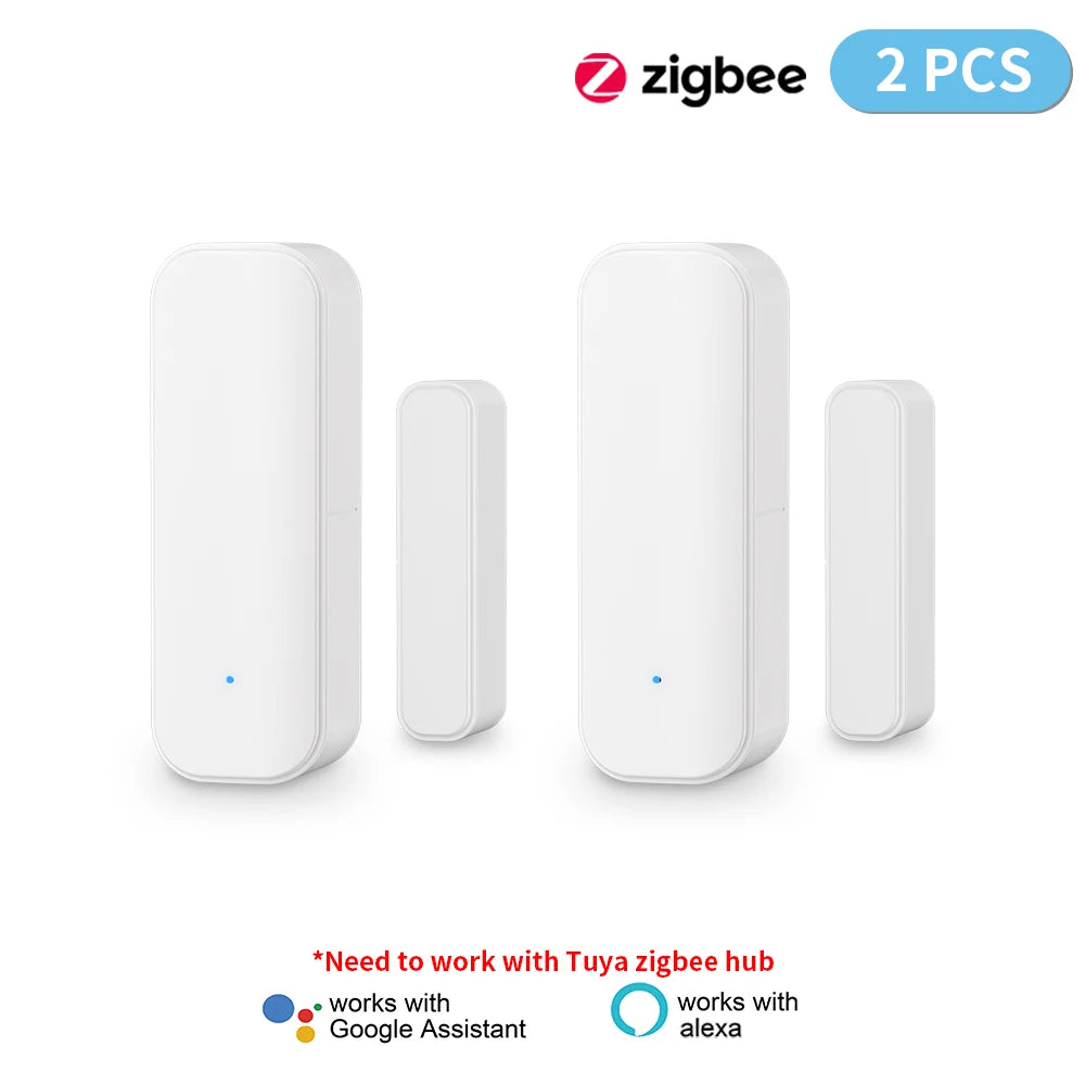 Tuya WiFi Zigbee Window Door Sensor With Battery Smart Home Security Alarm System Voice Control Via Alexa Google Home Smart