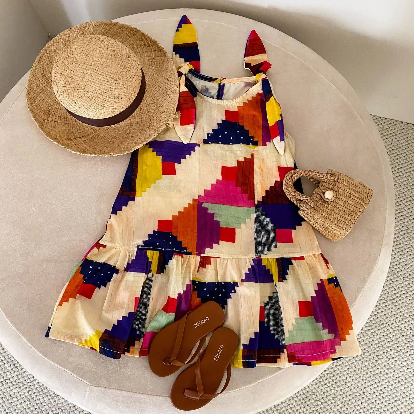 Children's Clothes 2025 Summer New Boy's Shirt Suit Or Baby Girl Dress Holiday Clothes Brother And Sister Clothes