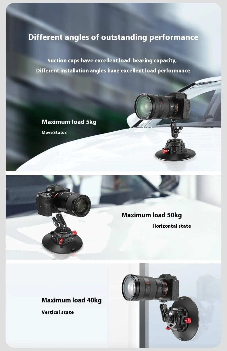 NEEWER CA013 Camera Suction Cup Gimbal Stand with Ball Head Magic Arm for Cameras Action Camera Phone Car Windshield Dash Mount