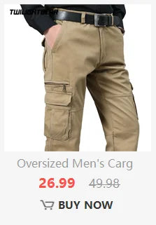 High Quality Men's Jeans Multi Pocket Denim Cargo Pants Oversized Casual Pants Men Clothing Loose Trousers 29-44 A2F125