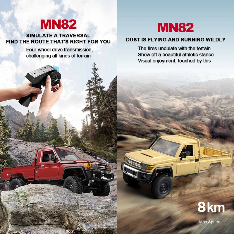 ZWN MN82 MN82S LC79 1/12 Full Scale RC Pickup Short Truck 4WD Remote Control Climbing Off-road Car Toys for Kids Christmas Gifts