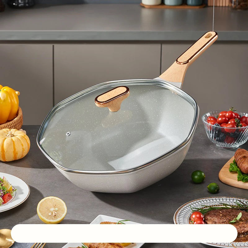 GIANXI Octagonal Wok Medical Stone Non-stick Frying Pan Induction Cooker Gas Stove Special Cooking Pots Cooking Utensils
