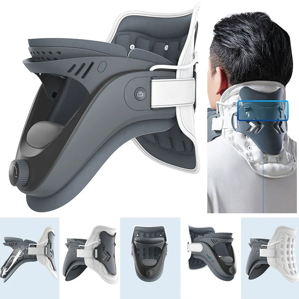 Neck Traction Device Adjustable Ergonomic Neck Stretcher with Airbag Support Cervical Collar Stretch Neck Shoulder Relaxer