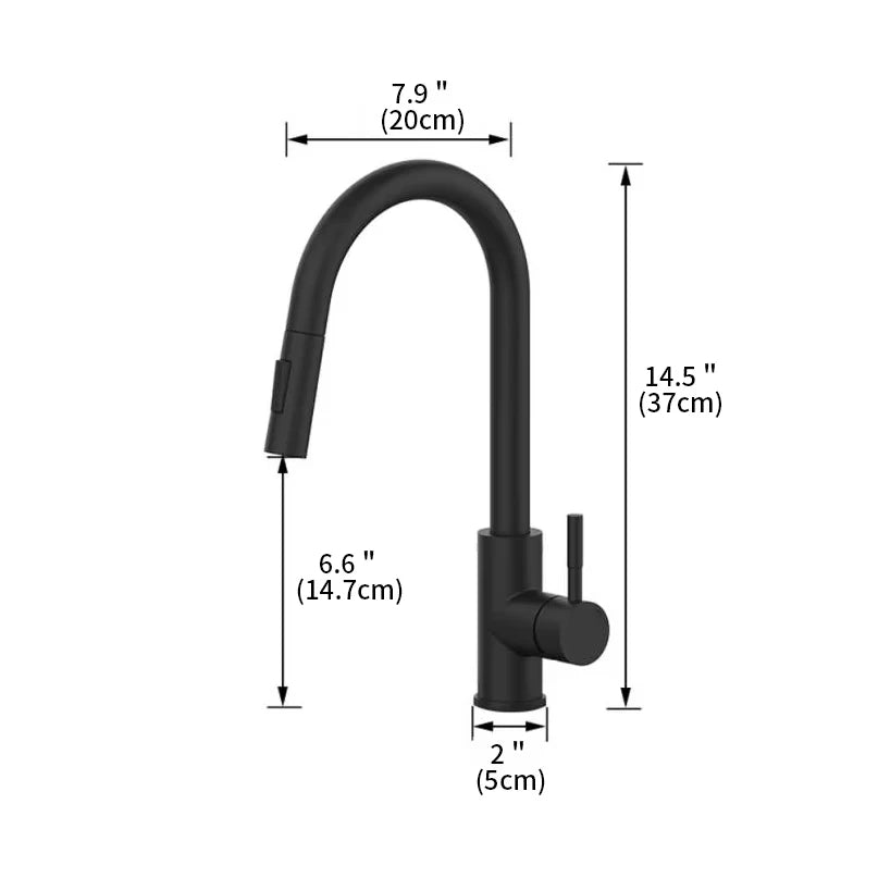 Kitchen Faucet Stainless Steel Brushed Faucet Kitchen Sink Faucet Pull-out Kitchen Water Faucet Single Hole Faucet