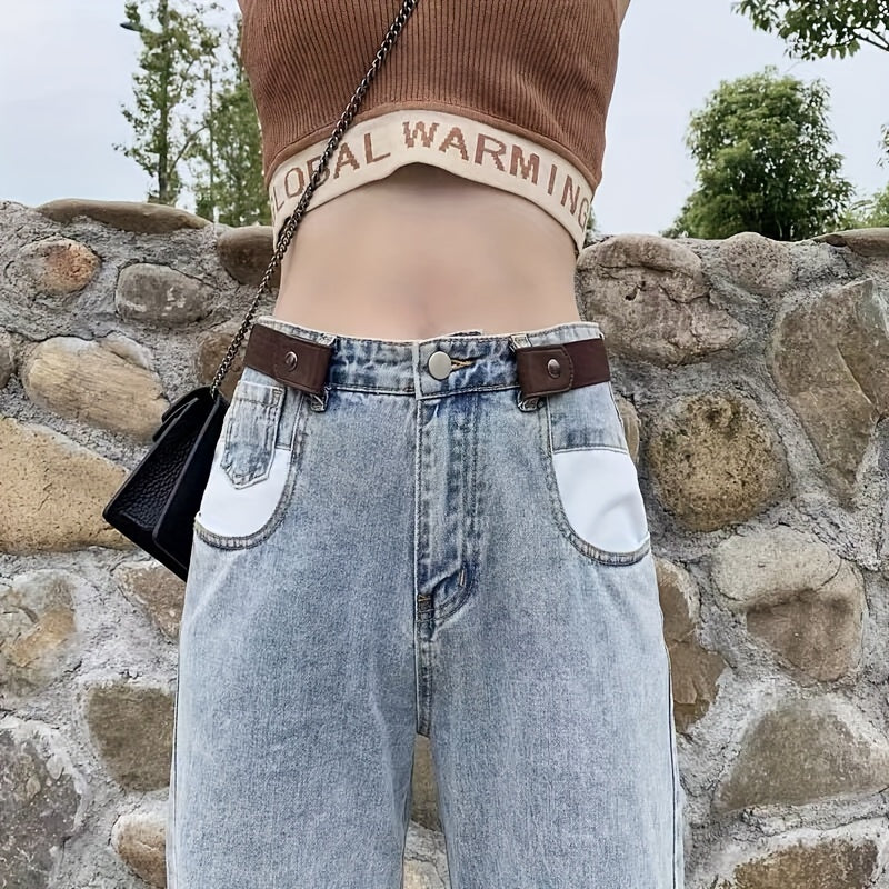4pcs No Buckle Stretch Belt Adjustable Unisex Belt Invisible Elastic Belt For Men Women Jeans Pants Skirts